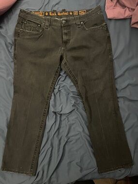 Rock Revival Men’s Dark Olive Bootcut Jeans